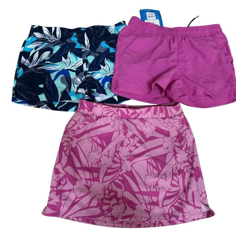 Set of 3 Columbia girls skirt and 2 shorts size XXS 4-5, one pair is NWT